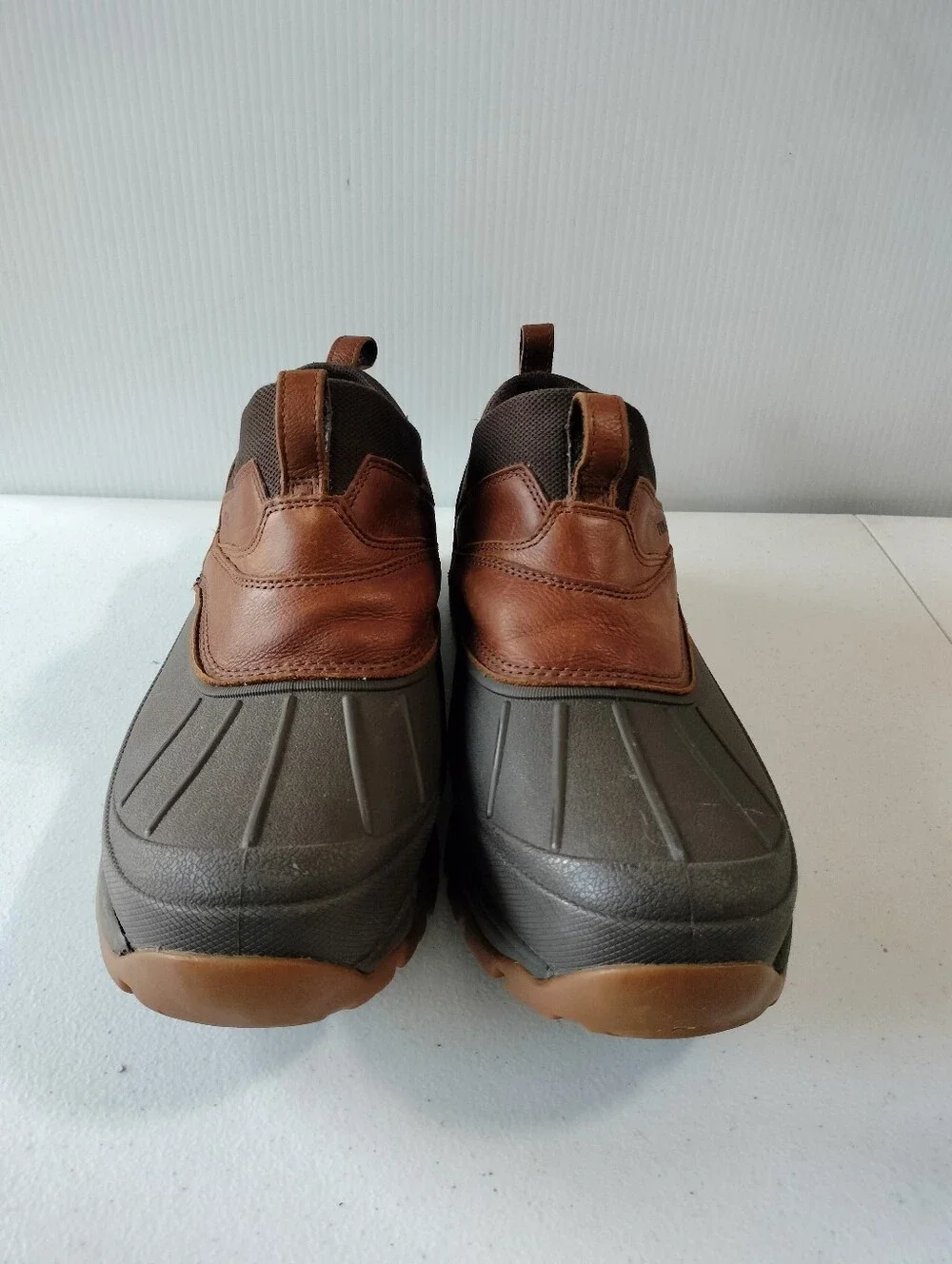 L.L. Bean Storm Chaser 5 Mens Brown Slip-On Duck Ankle Boots 13 All Weather